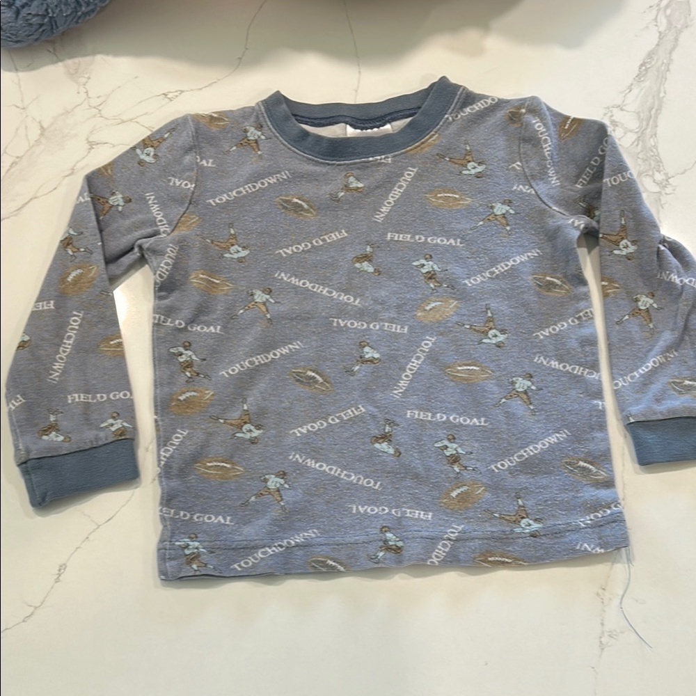 Nordstrom Kids Blue Football Print Long Sleeve Shirt